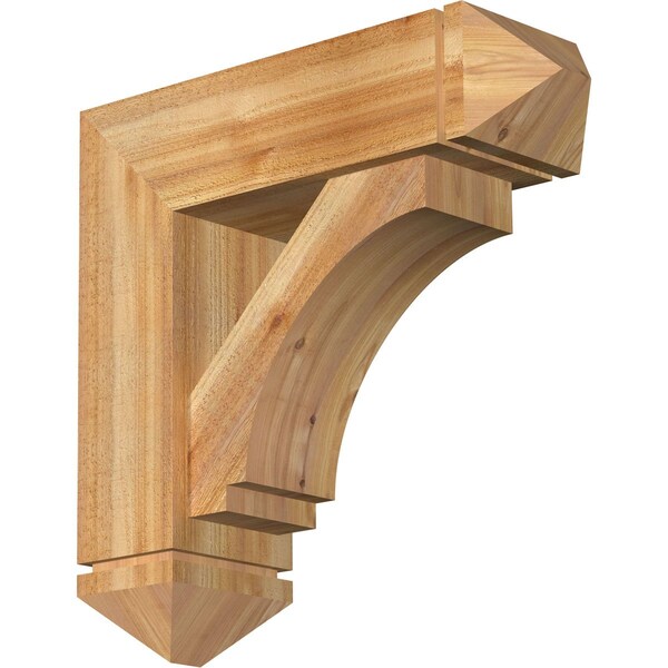 Ekena Millwork Imperial Arts and Crafts Rough Sawn Bracket w/ Offset Brace, Western Red Cedar, 8"W x 26"D x 26"H BKT0806X26X26IMP03RWR - main